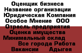 Оценщик бизнеса › Название организации ­ Юридическая Компания Особое Мнение, ООО › Отрасль предприятия ­ Оценка имущества › Минимальный оклад ­ 100 000 - Все города Работа » Вакансии   . Адыгея респ.,Адыгейск г.